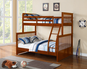 Solid Wood Single Over Double Bunk bed With/Without Drawers- Honey Color #17122