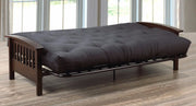 Metal Futon Frame with Brown Finish Wooden Arms #17237