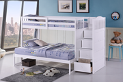 Solid Wood Single Over Single or Single Over Double Bunk Bed- White Color #175900
