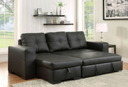 Leather Sectional Sofa Bed with Reversible Chaise with Underneath Storage #179032