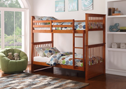 Solid Wood Single Over Single Bunk Bed- Honey Color #17121