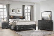 Modern- Classical Look Storage Bedroom Set with Jewelry Storage- Grey Color