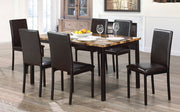 Faux Marble Top Table with PU Leather Chairs-7Pcs Dining Set #171017