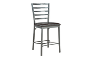 Marble Top with Metal Legs Table with Metal Pub Height Chairs Pub Set- Grey