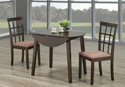 Drop Down Leaf Wooden Dining Table with Dining Chairs 3Pcs Set #1010
