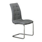 PU Leather Upholstered Rocking Dining Chairs with Chrome Leg 6 Chairs in a Box - Grey Color #171752