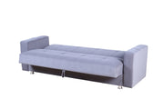 Fabric Sofa Bed with Underneath Storage and Two Throw Pillows- Grey Color #179310