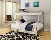 Metal Single Over Double Bunk Bed- Grey Color