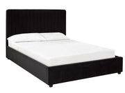 Fabric Upholstered Hydraulic Storage Bed- Black Color