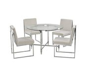 Glass Dining Table Set - White #031536