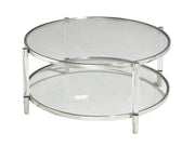 Clear Glass with Chrome Legs Round Modern Coffee Table #031320
