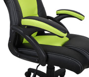 Black/Green Leather Office Chair #035203