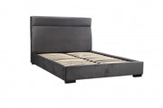 Velvet Upholstered Bed- Dark Grey #03381