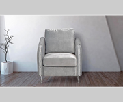 Rich Velvet Sofa Set with Silver Legs - Grey Color #065185