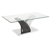 Glass top with Wooden Base Coffee Table, End Table and Sofa Table