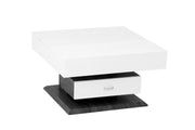 Rotatable Top Lacquer Finish White with A Drawer Coffee Table