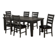 7Pcs Solid Wood Expandable Dining Set - Espresso Color #064282