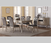 7Pcs Silver Grey Dining Table Set
