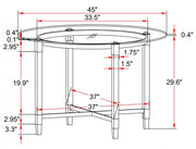 Glass Dining Table Set - Grey #031534