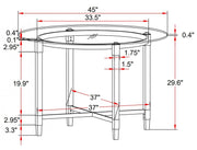 5 Pcs Glass Dining Table Set - Black