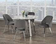 5Pcs Round Dining Set - Grey