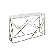 Marble Top with Chrome Base Console Table #10100079