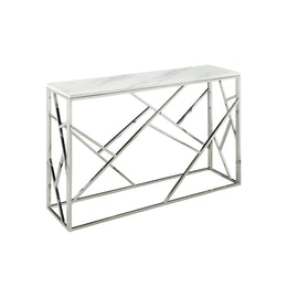 Marble Top with Chrome Base Console Table #10100079