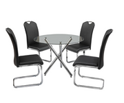 5Pcs Dining Table Set -Black