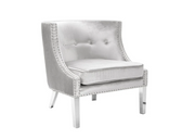 Lucy Velvet Accent Chair with Chrome Legs