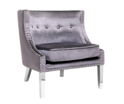 Lucy Velvet Accent Chair with Chrome Legs
