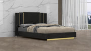 Black and Gold Lacquer Finish Bedroom Set #06GLAMOUR